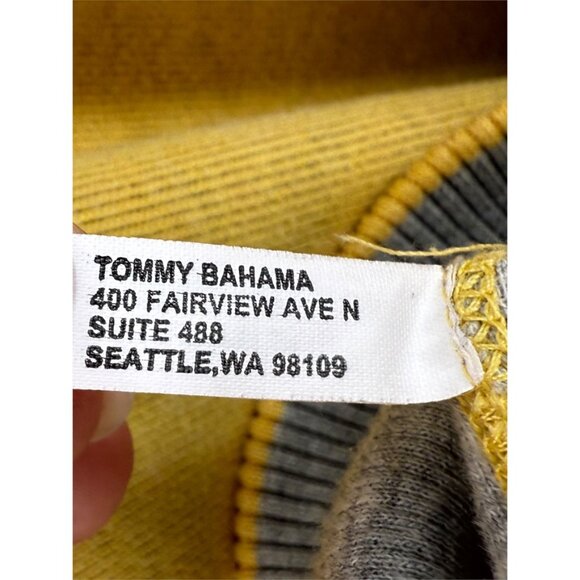 Tommy Bahama Sweater Mens Size L Yellow Beige 1/4 Zip Reversible Pullover Preppy - Picture 8 of 10